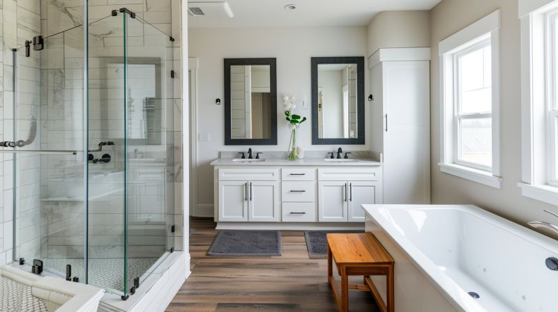 Wide View of Renovated Bathroom